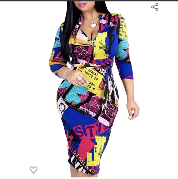Sexy Magazine Printed Bodycon Dress - Picture 1 of 5